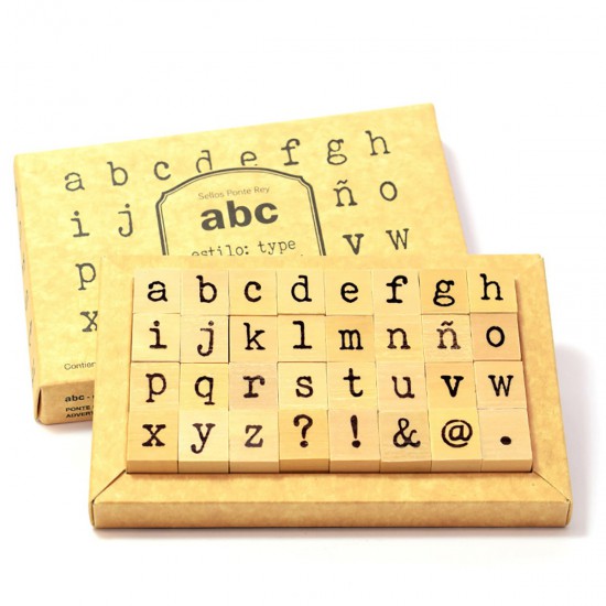 Set de sellos abecedario estilo Type minúscula