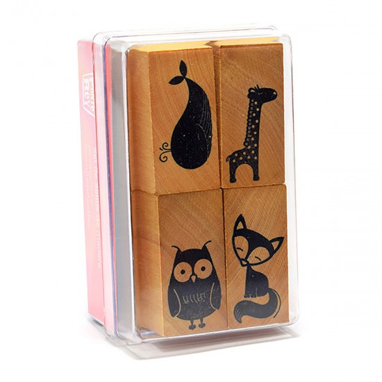 Set de sellos Animales caja mediana