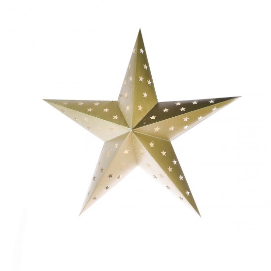 Estrella de Papel dorada con LED 75 cm