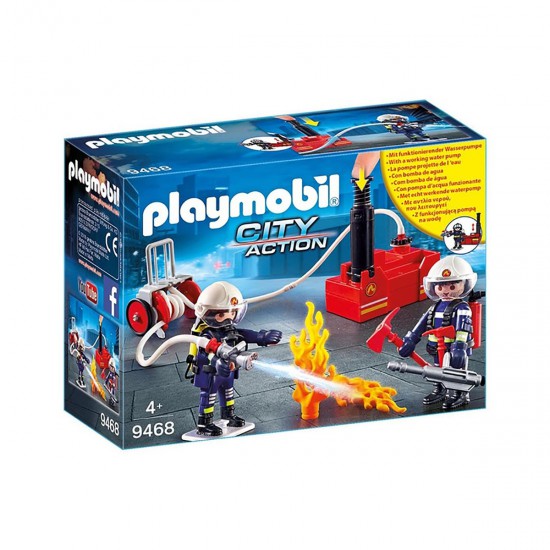 Bomberos Con Bomba De Agua Juguete Playmobil